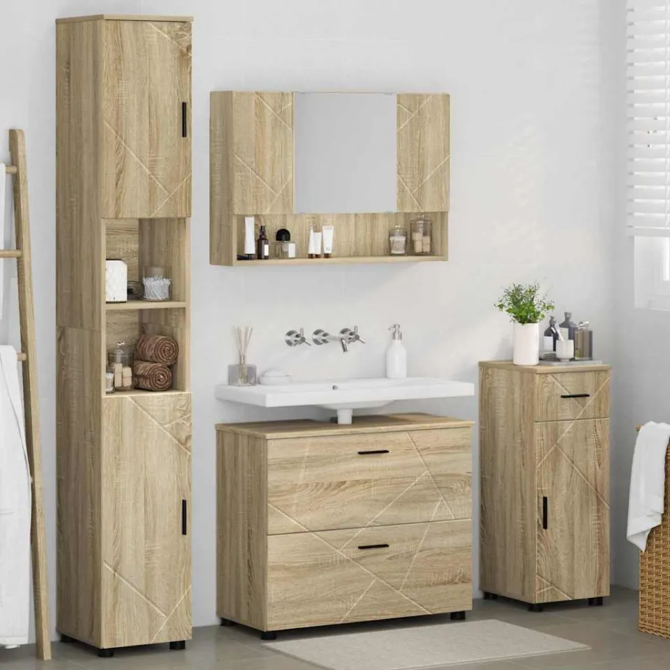 vidaXL Badkamermeubelset 4 st Sonoma Eiken 35 x 30 x 192 cm, foto 4
