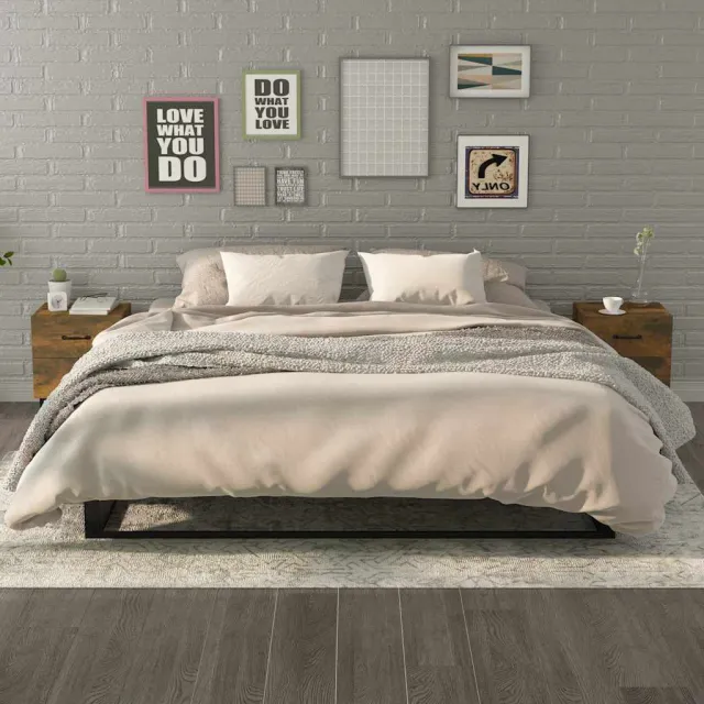 vidaXL Nachtkastjes 2 st 40x35x47,5 cm gerookt eikenkleurig, foto 2