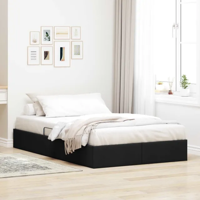 vidaXL Ottoman Bedframe met opslag Zwart 120 x 200 cm Stof
