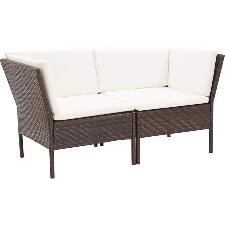 vidaXL 6-delige Loungeset met kussens poly rattan bruin, foto 3