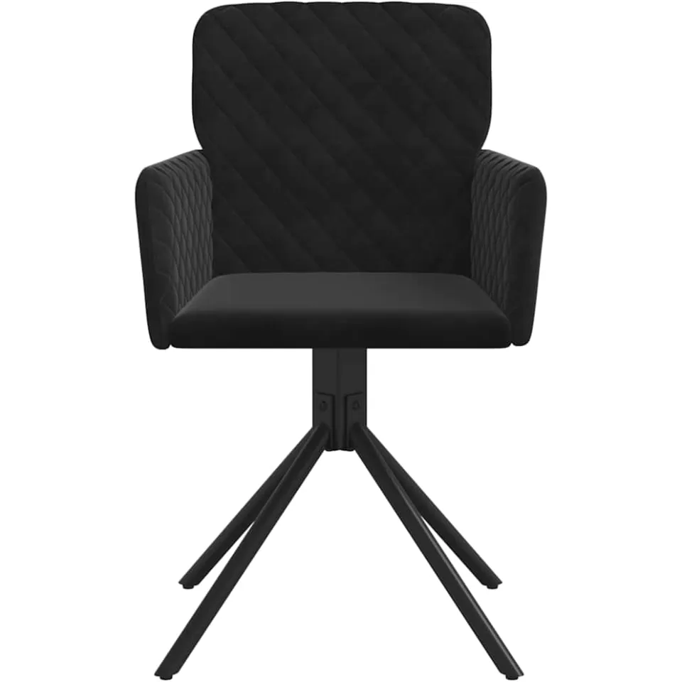 vidaXL Eetkamerstoelen draaibaar 2 st fluweel zwart, foto 4
