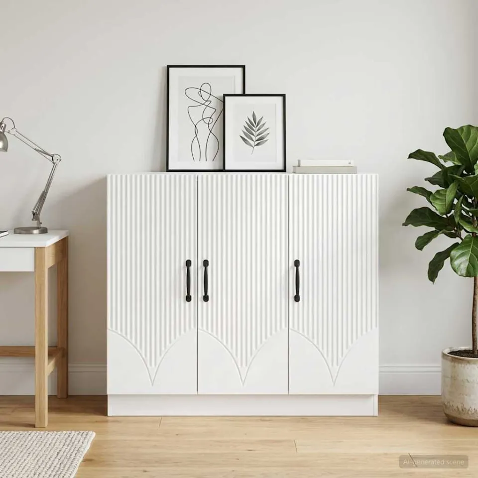 vidaXL Dressoir Wit 89 x 34,5 x 77 cm Bewerkt hout, foto 3