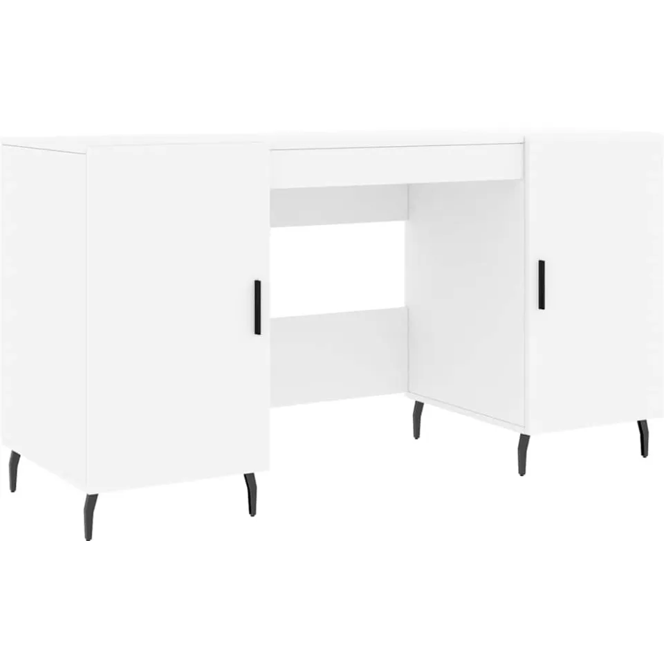 vidaXL Bureau 140x50x75 cm bewerkt hout wit, foto 3