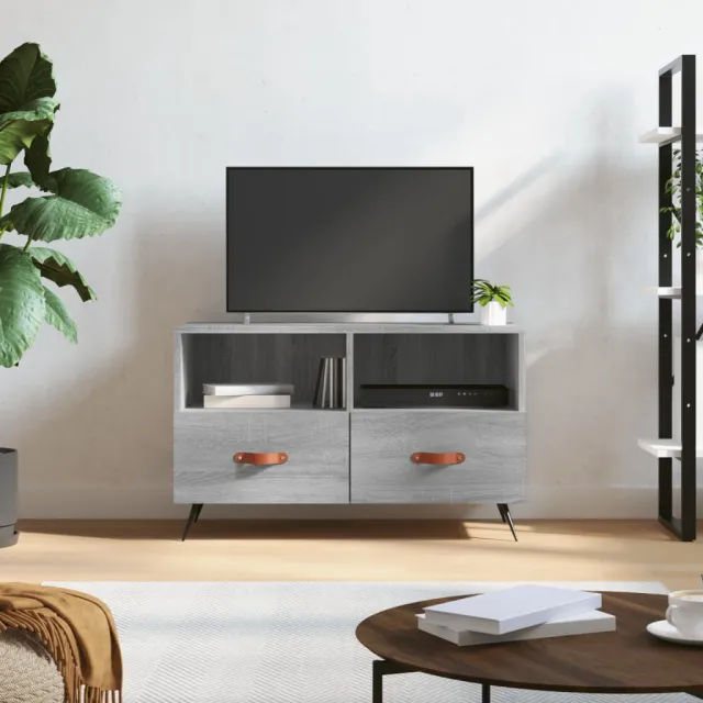 vidaXL Tv-meubel 80x36x50 cm bewerkt hout grijs sonoma eikenkleurig, foto 2