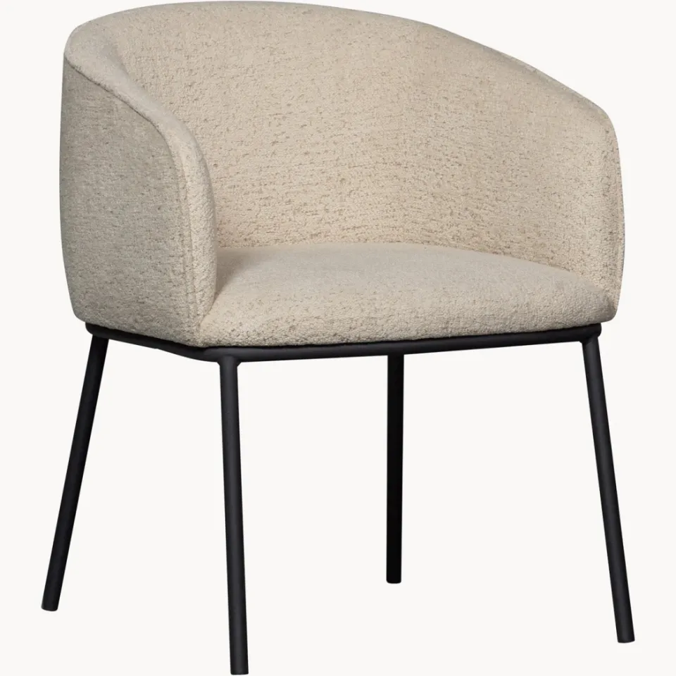 WOOOD Leon eetkamerstoel bouclé beige, foto 2