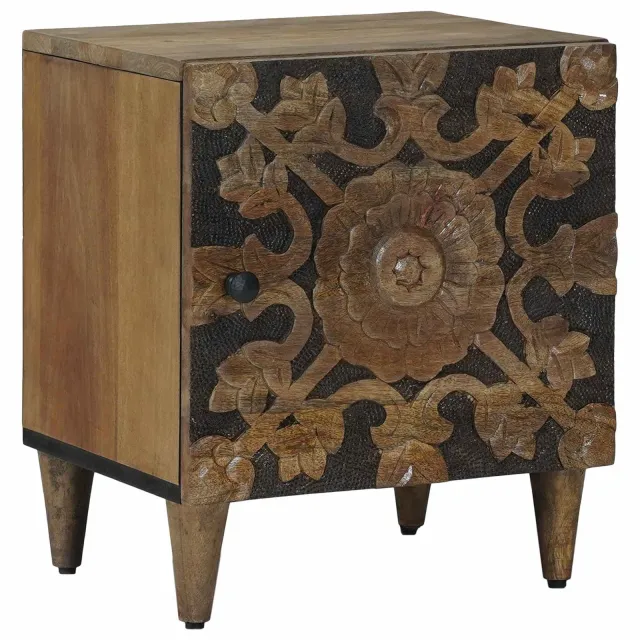 vidaXL Nachtkastje Bruin 40 x 33 x 46 cm Massief Mango Hout