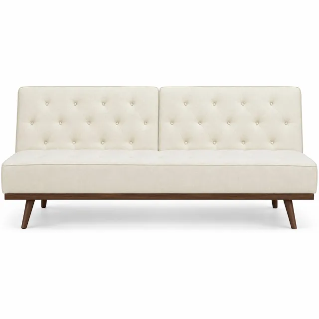 Pure Garden & Living Slaapbank - Logeerbed - Zetelbed - Inklapbare Slaapbank - 2-in-1 Bank met Slaapfunctie - Bedbank - Slaapfauteuil - 1 Persoon - Uitklapbare Bank - Meubelstuk - Zitten en Slapen - Verstelbare Slaapbank - 3-zits - Crème Wit