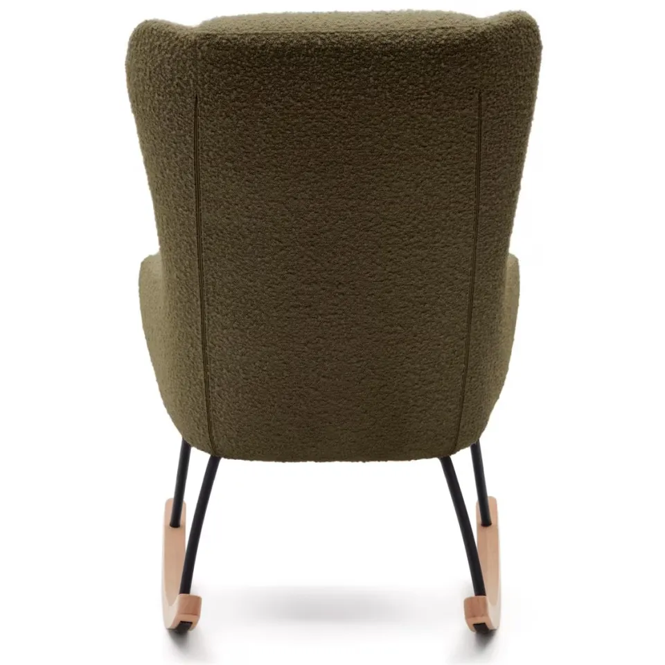 Kave Home schommelstoel Maustin bouclé groen, foto 6