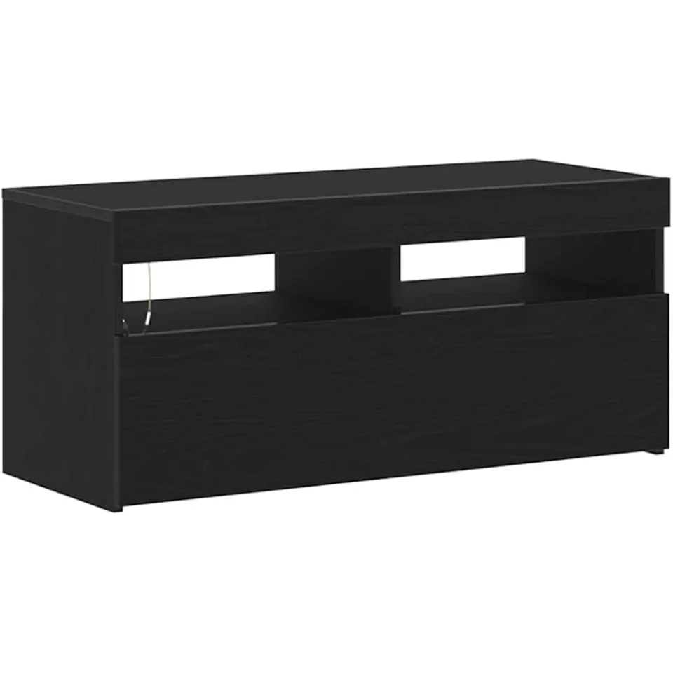 vidaXL TV-kast 90 x 35 x 40 cm Zwart Eiken Bewerkt hout