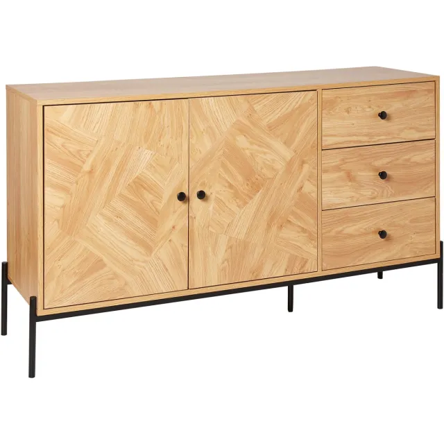 Beliani ARIZONA - Sideboard - Lichthout/Zwart - MDF Bruin