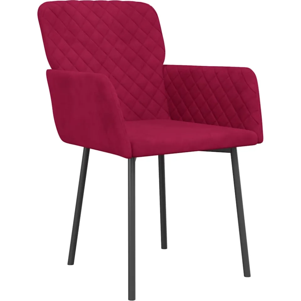 vidaXL Eetkamerstoelen 2 st fluweel wijnrood