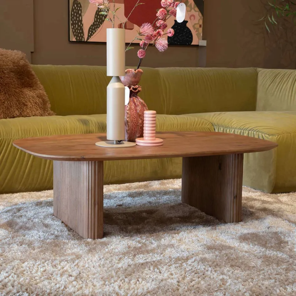 Giga Meubel Salontafel Juro - Deens Ovaal Naturel Hout - 120x70x38cm, foto 5