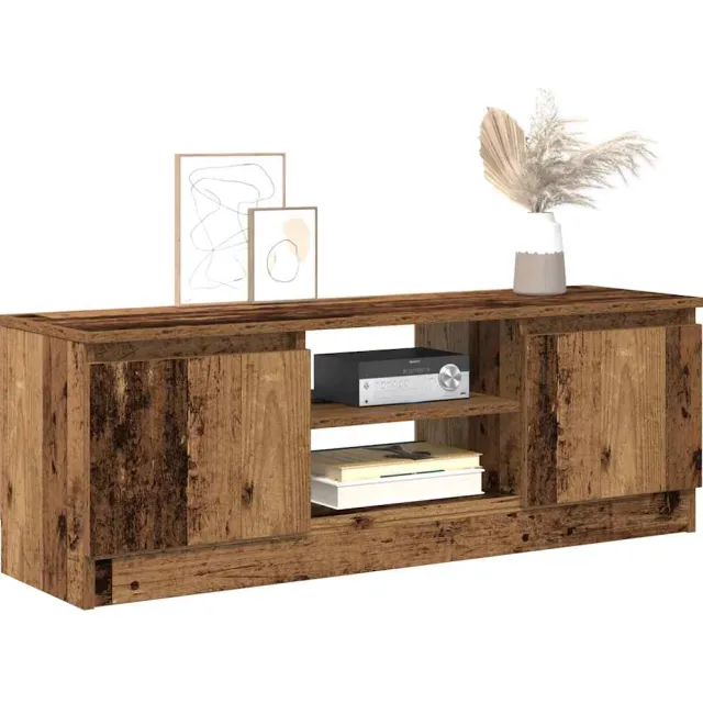 vidaXL Tv-meubel 102x30x36 cm bewerkt hout oud houtkleurig Bruin