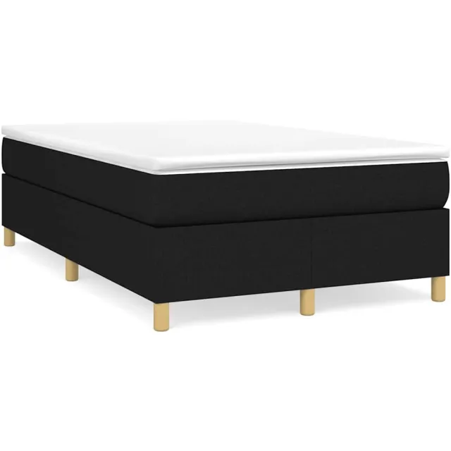 vidaXL Boxspring met matras stof zwart 120x190 cm
