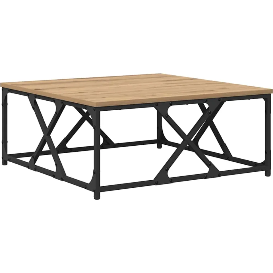 vidaXL Salontafel Artisan Eiken 70 x 70 x 30 cm Bewerkt hout Bruin