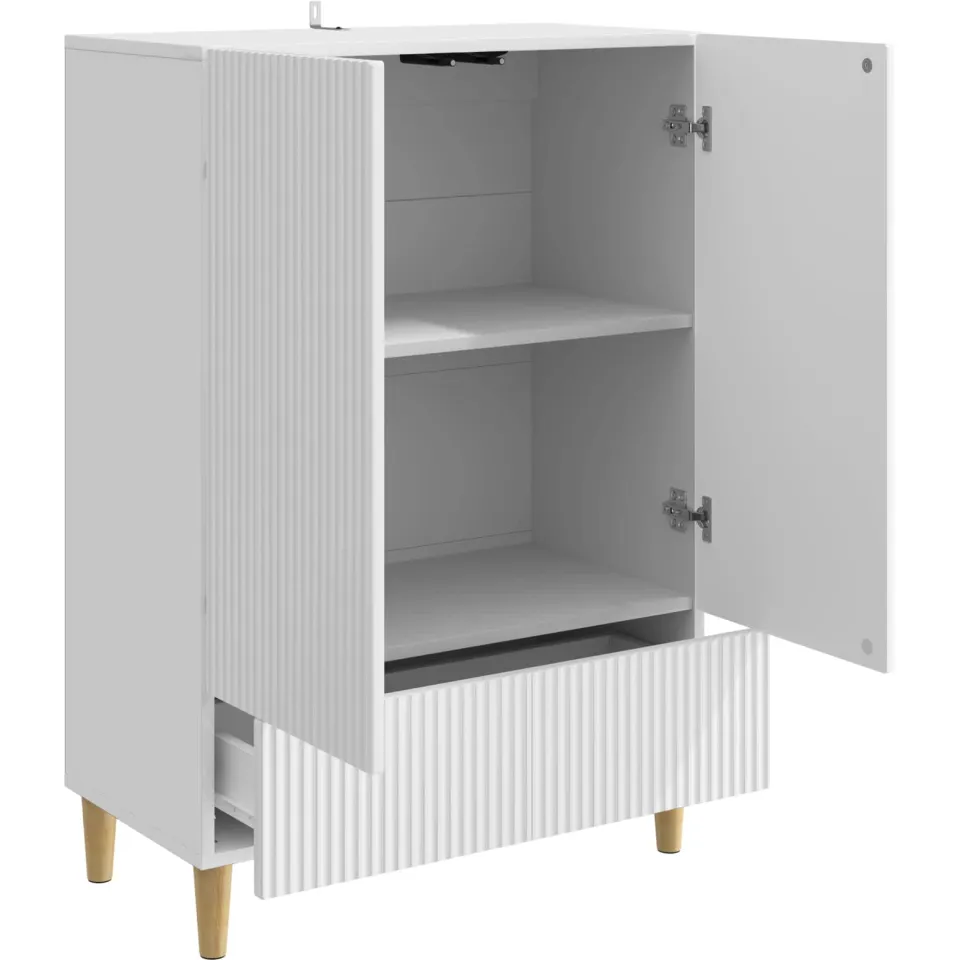vidaXL Dressoir met lade Hoogglans Wit 66 x 34,5 x 95 cm Bewerkt hout, foto 4