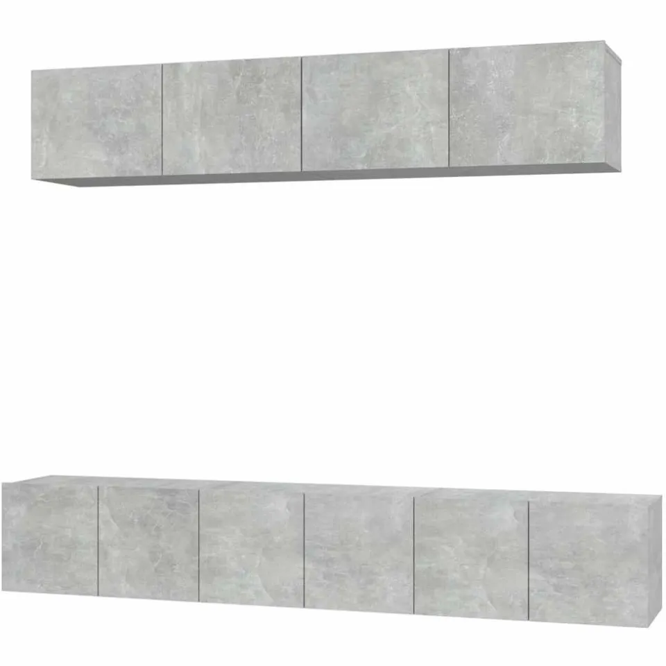 vidaXL 5-delige Tv-meubelset bewerkt hout betongrijs