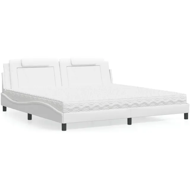 vidaXL Bed "Viana" met matras kunstleer wit 200x200 cm