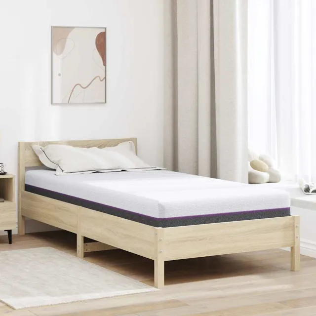 vidaXL Traagschuimmatras Medium 120 x 200 cm Wit en Grijs