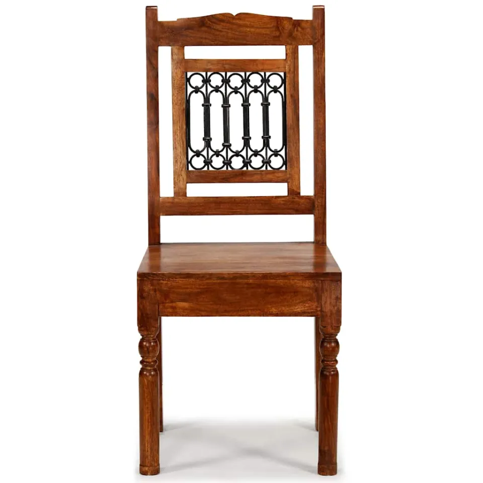 vidaXL Eetkamerstoelen 4 st massief hout klassiek bruin, foto 3