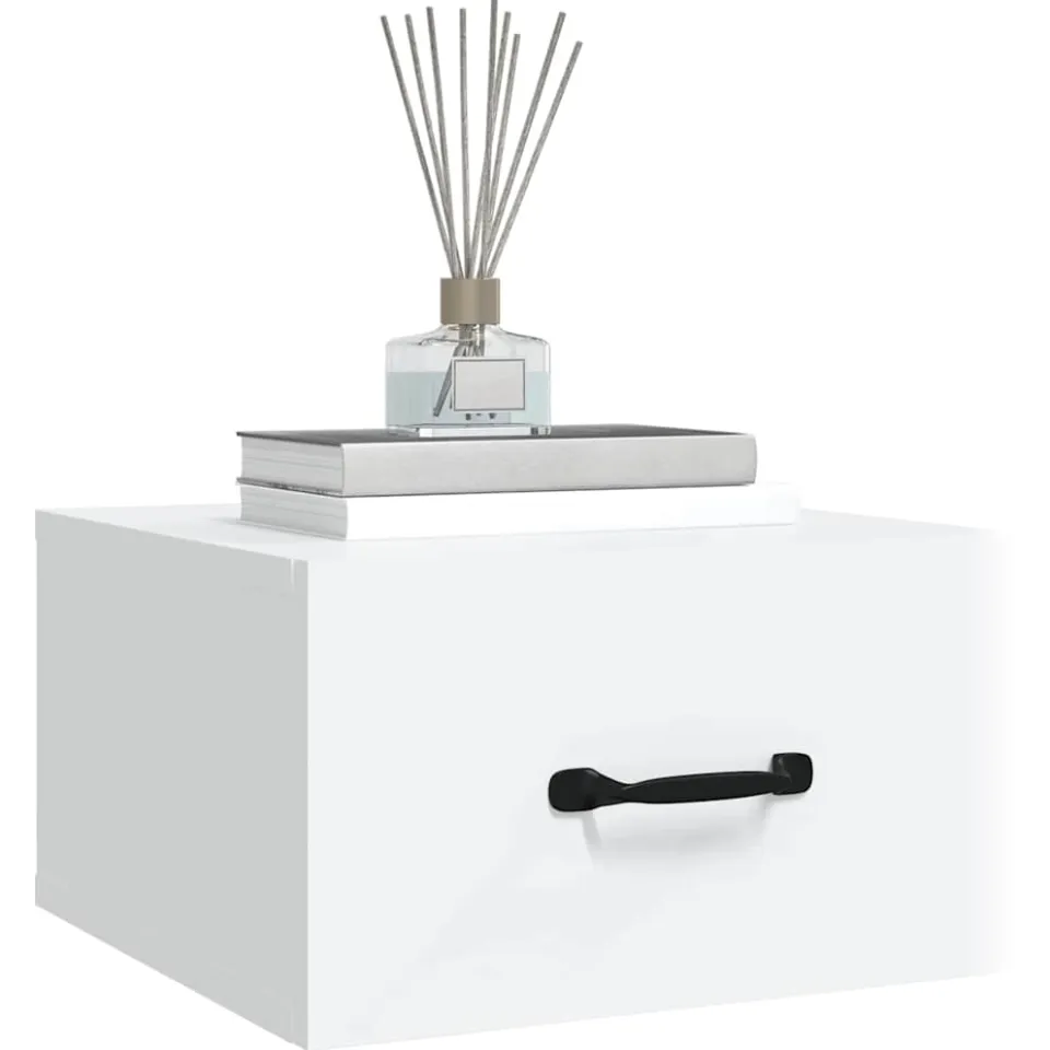 vidaXL Nachtkastjes 2 st wandgemonteerd 35x35x20 cm wit