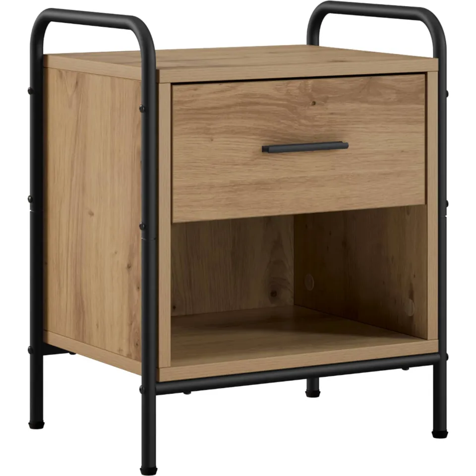 vidaXL Nachtkastje 2 st Artisanaal eiken 40 x 30 x 50 cm Bewerkt hout, foto 2