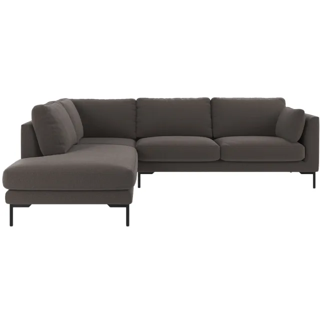Rowico Home Corwin gestoffeerde hoekbank antraciet - links - 266 cm Zwart