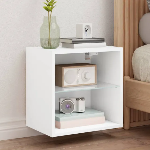 vidaXL LED Wand Bedside Kast 2 st White Standard Wit