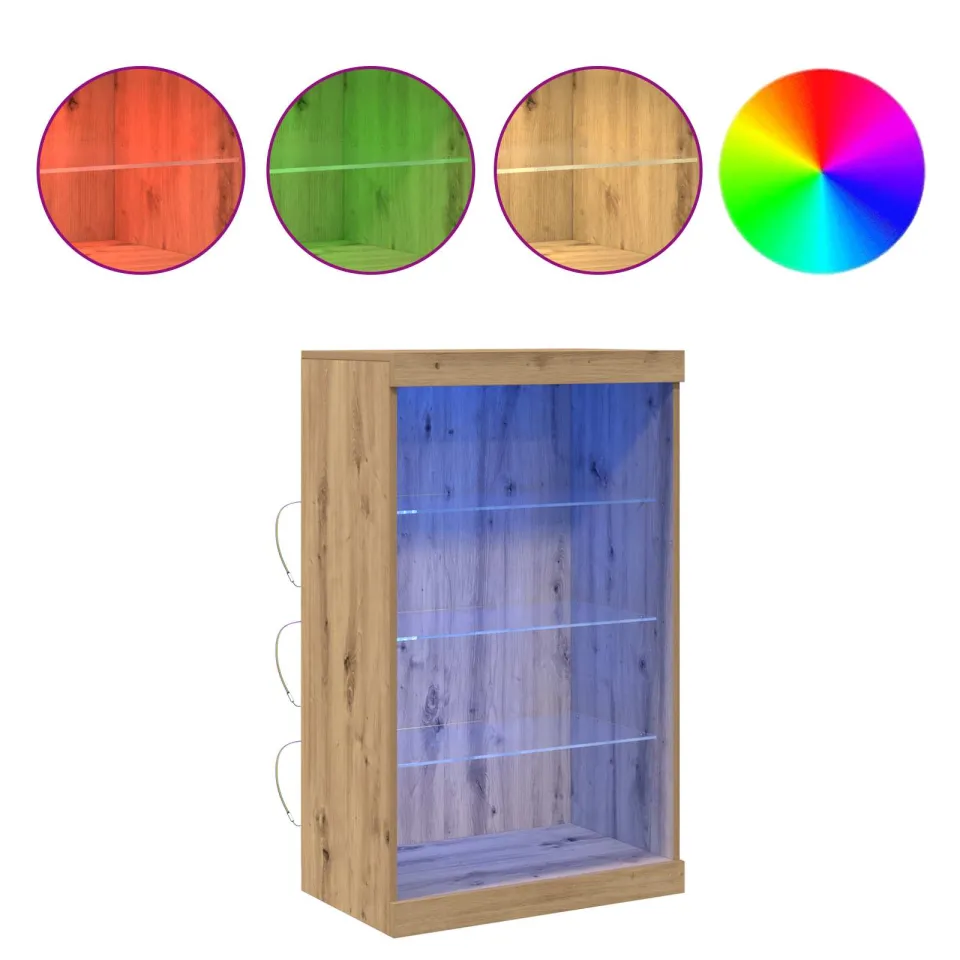 vidaXL LED Sideboard Artisan Eiken 60,5 x 37 x 100 cm Bewerkt hout, foto 3