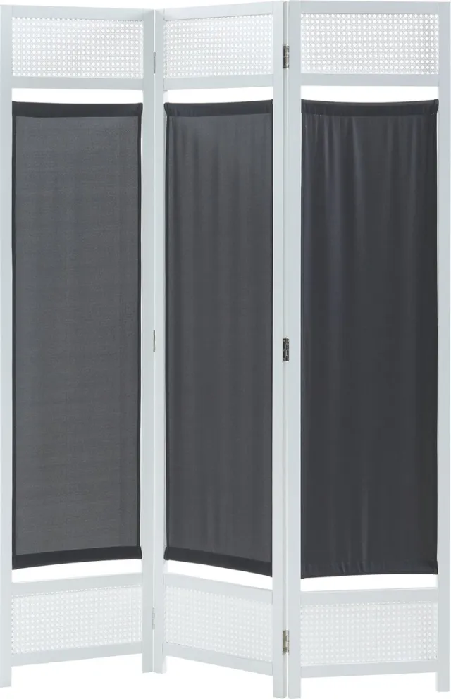 en.casa Kamerscherm Dorotea scheidingswand 120x170 cm wit en donkergrijs [en.casa]