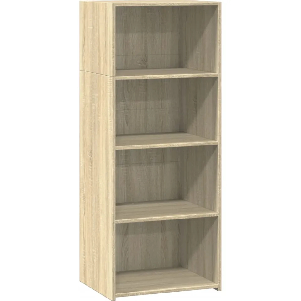 vidaXL Hoge kast 50x41x124 cm bewerkt hout sonoma eikenkleurig, foto 3