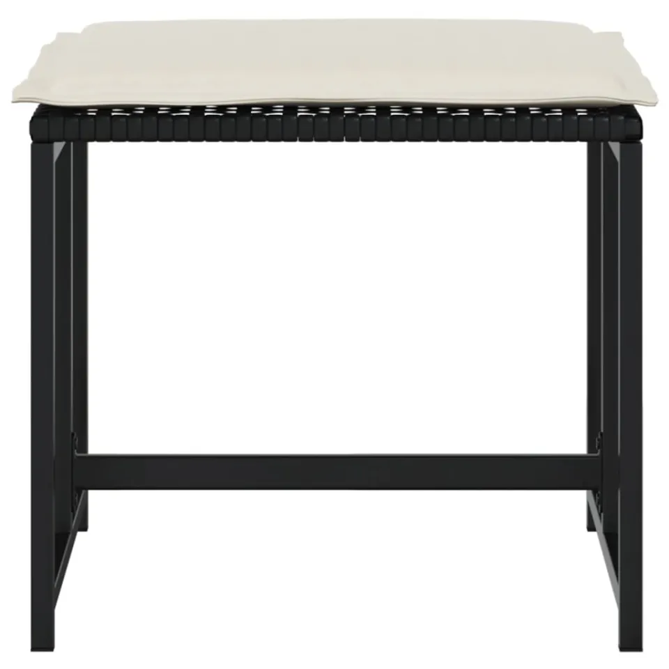 vidaXL Tuinkrukken met kussens 4 st poly rattan zwart, foto 4
