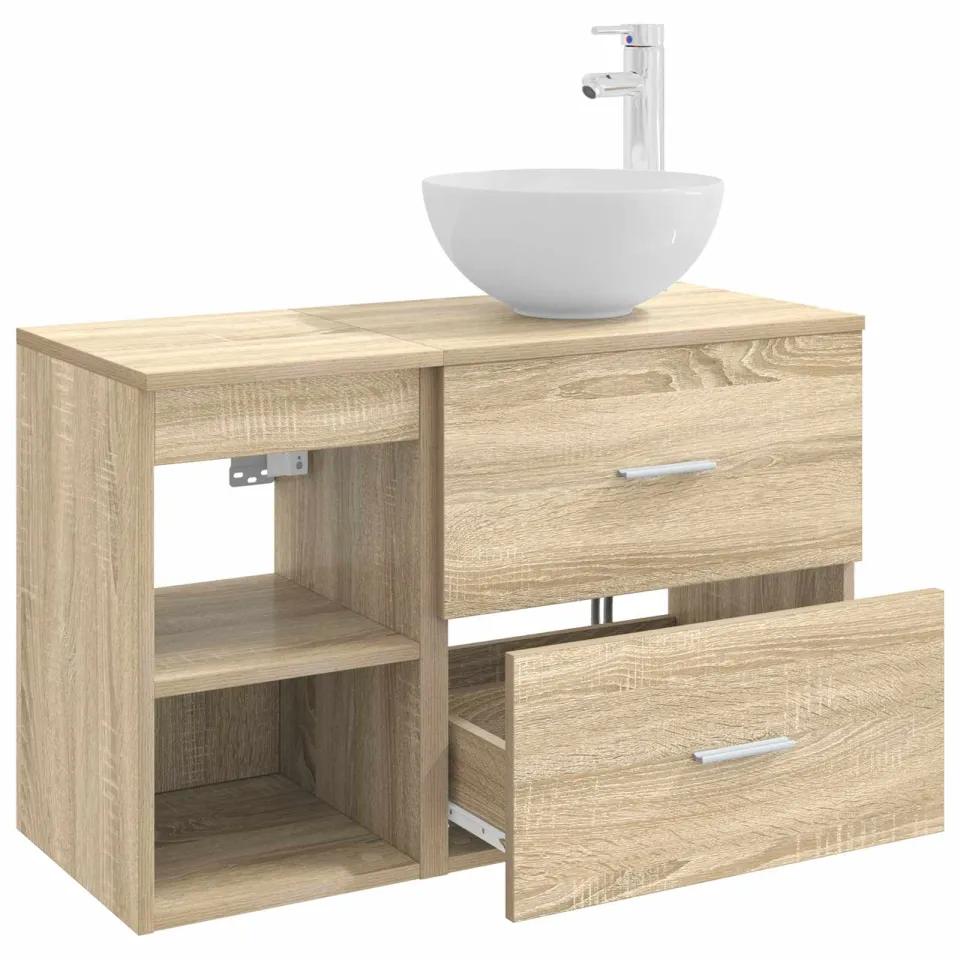 vidaXL Badkamerkastenset 2 st Sonoma Eiken 79,5 x 41 x 80 cm, foto 4