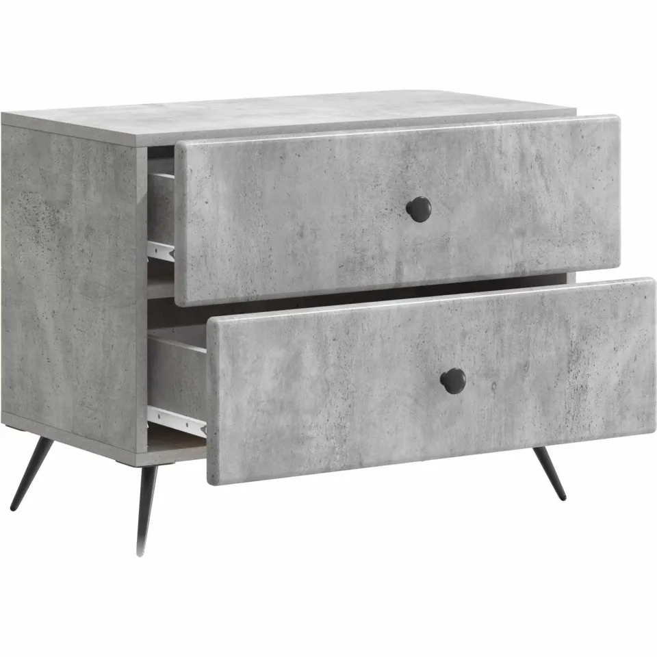 vidaXL Nachtkastje Betongrijs 62 x 34,5 x 47,5 cm Bewerkt hout