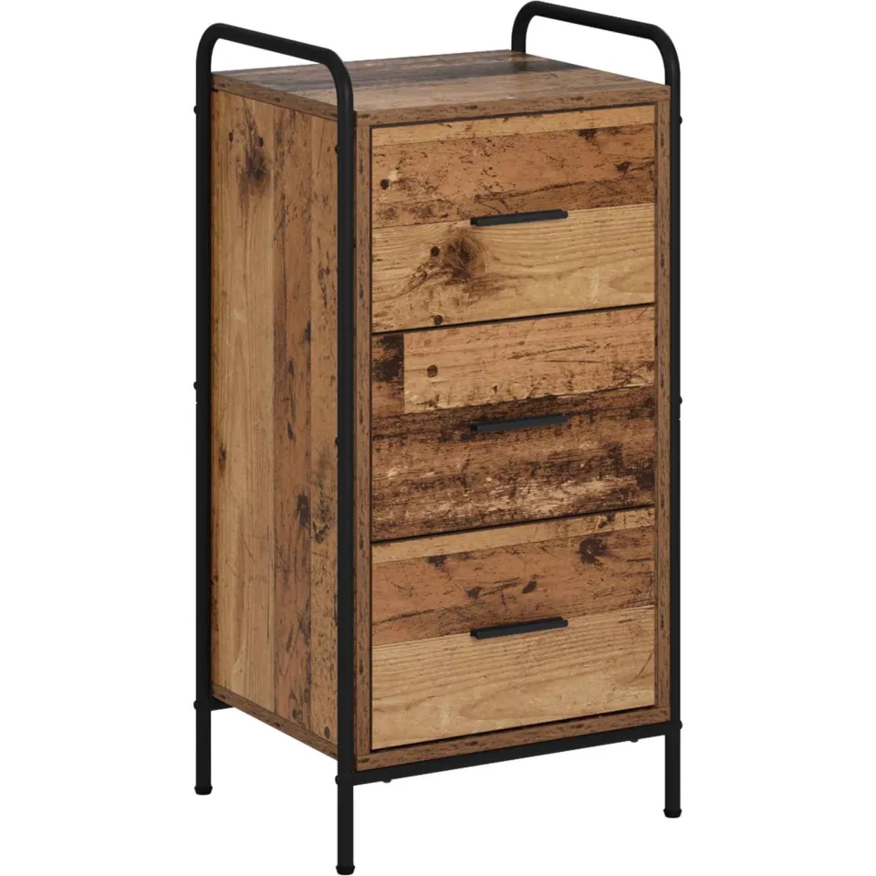 vidaXL Dressoir Oud hout 97 x 33 x 81 cm Bewerkt hout bruin, foto 3