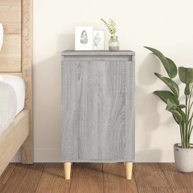 vidaXL Nachtkastje 40x35x70 cm bewerkt hout grijs sonoma eikenkleurig, foto 2