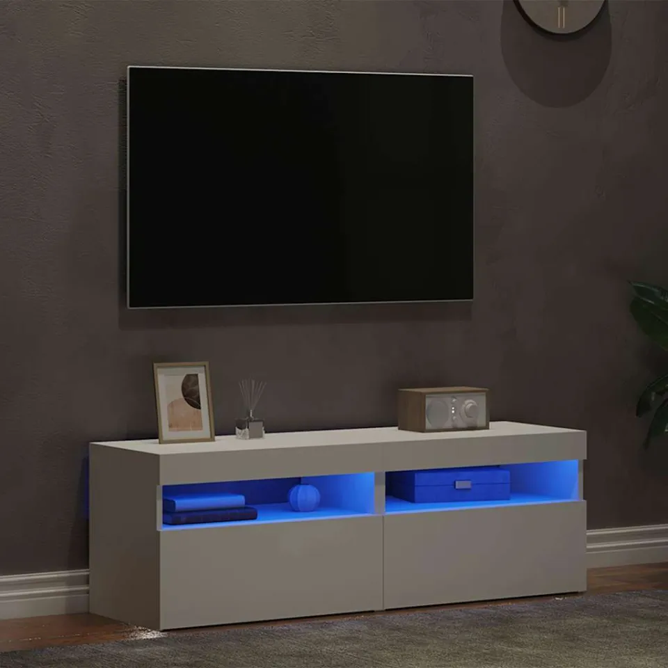 vidaXL Tv-meubelen 2 st met LED-verlichting 60x35x40 cm wit, foto 4