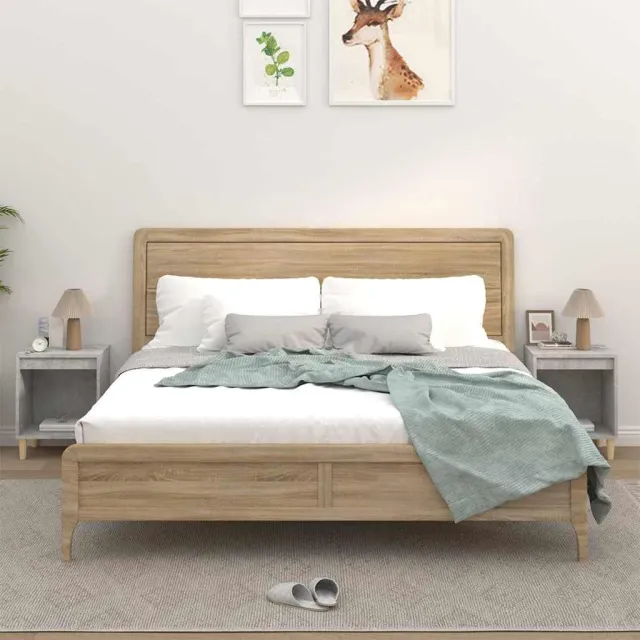 vidaXL Nachtkastjes 2 st 40x35x50 cm betongrijs grijs, foto 2