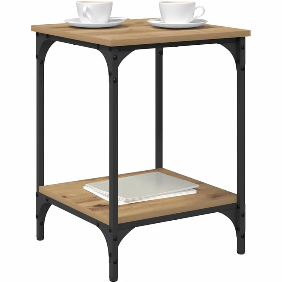 vidaXL Salontafel Artisan Eiken 40 x 40 x 55 cm Bewerkt hout Bruin