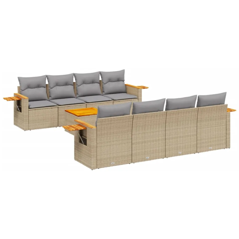 vidaXL Patio Sofa Set 8-zits Beige and Grey, foto 3