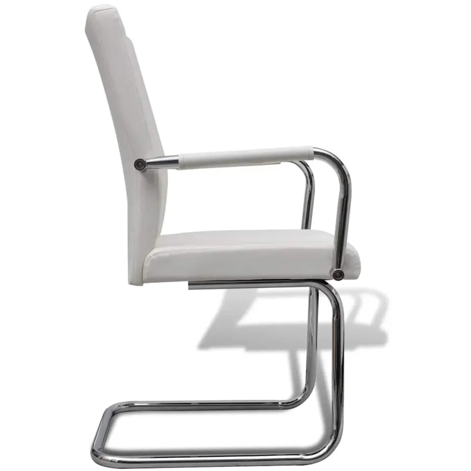 vidaXL Eetkamerstoelen 2 st kunstleer wit, foto 4