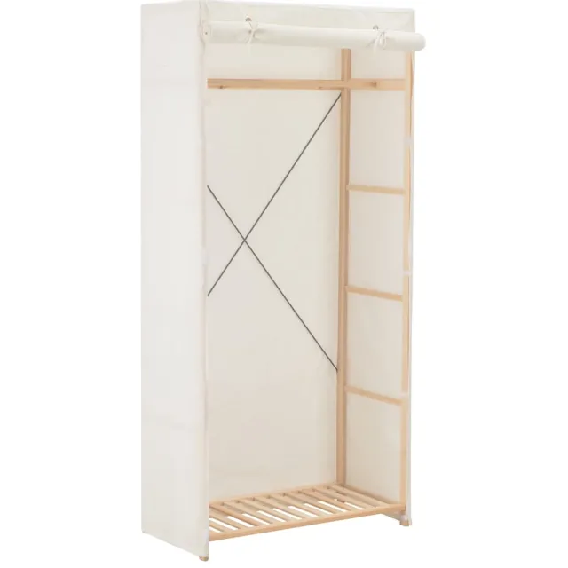 vidaXL Kledingkast 79x40x170 cm stof wit