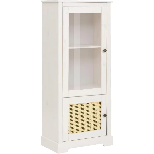 Notio Living Linda-Vitrinekast - 1 Glasdeur - Wit Grenen