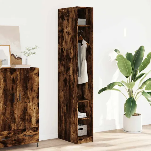 vidaXL Kledingkast 30x50x200 cm bewerkt hout gerookt eikenkleurig, foto 2