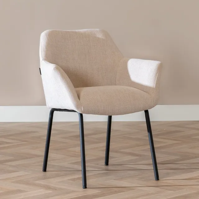 Bronx71 Scandinavische eetkamerstoel Sten gerecyclede stof beige - stoel