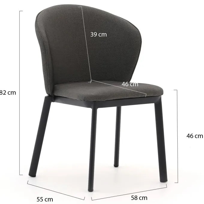Bellagio tuinmeubelen Bellagio San Lupo/La Fonte 220cm dining tuinset 7-delig Grijs