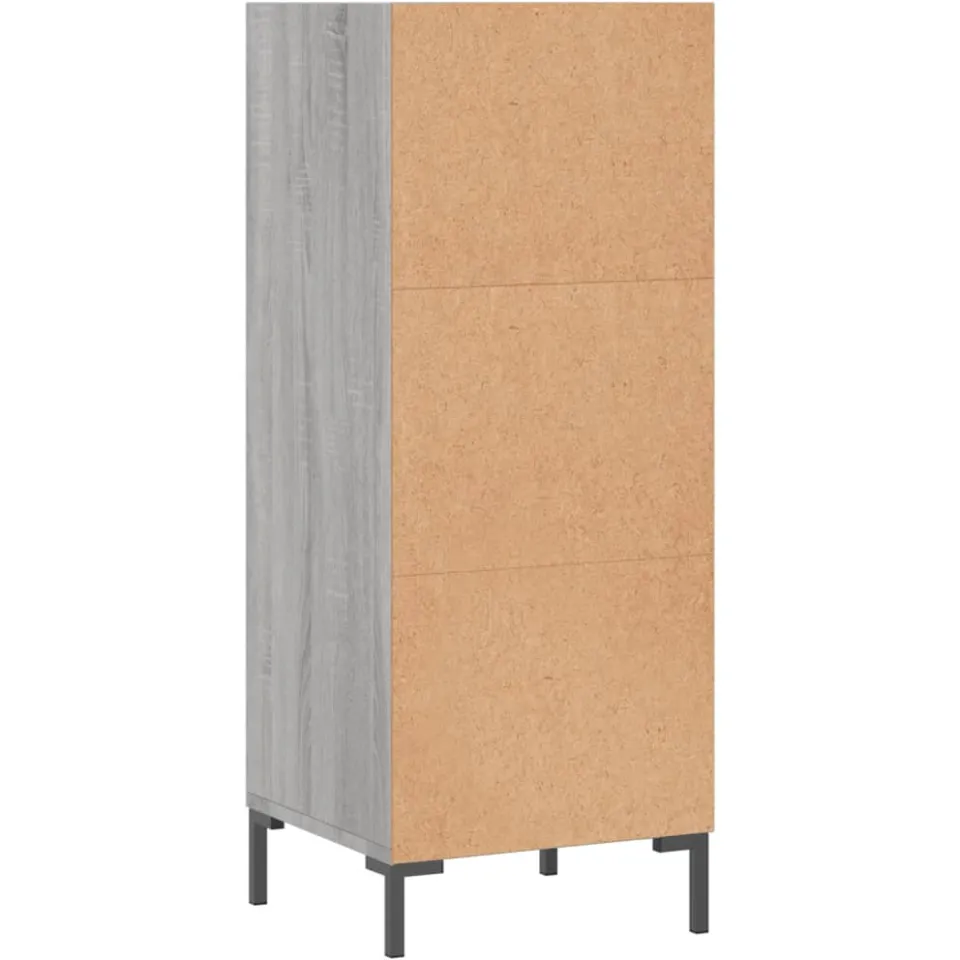 vidaXL Dressoir 34,5x32,5x90 cm bewerkt hout grijs sonoma eikenkleurig, foto 4