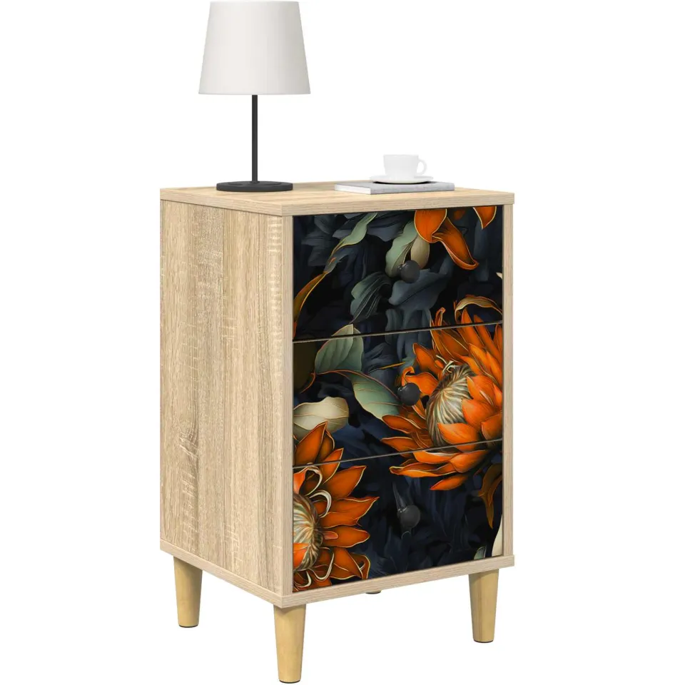 vidaXL Nachtkastje LOCHEM Sonoma Eiken 36 x 33 x 60 cm Bewerkt hout