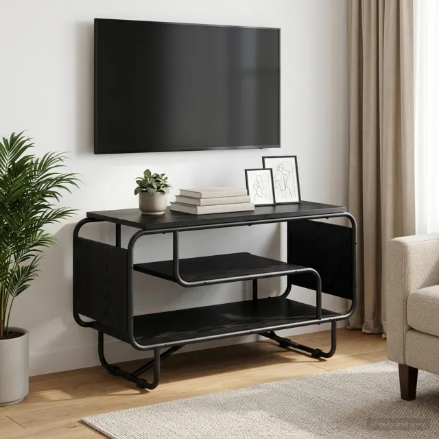 vidaXL TV-standaard 80 x 36 x 45 cm Zwart eiken, foto 2