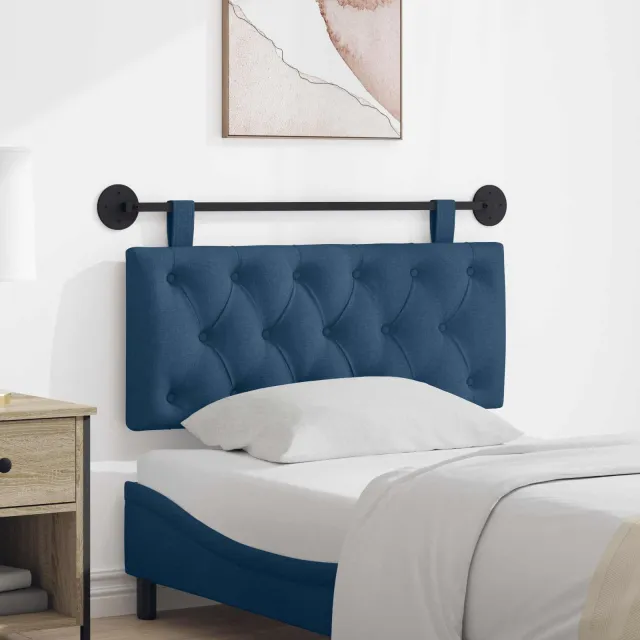 vidaXL Hangend hoofdbord Blauw Stof